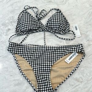 Checkered old navy bikini size medium